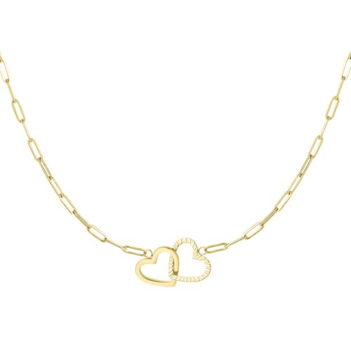 Twisted heart ketting goud