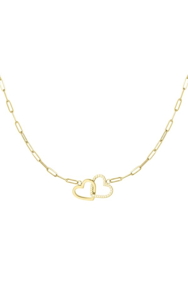 Twisted heart ketting goud
