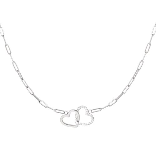 Twisted heart ketting zilver