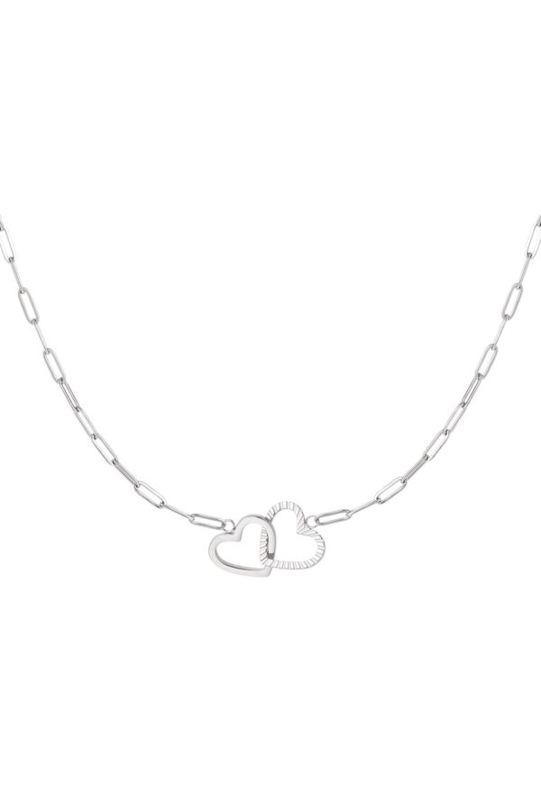 connected hearts ketting zilver Twisted heart ketting zilver