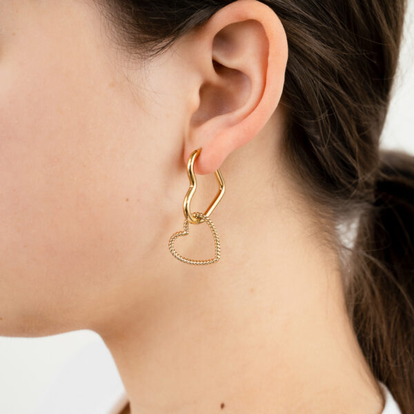 Falling Hearts oorbellen goud L