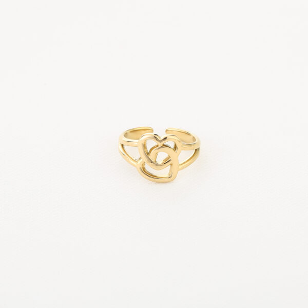 Connected Heart ring Goud